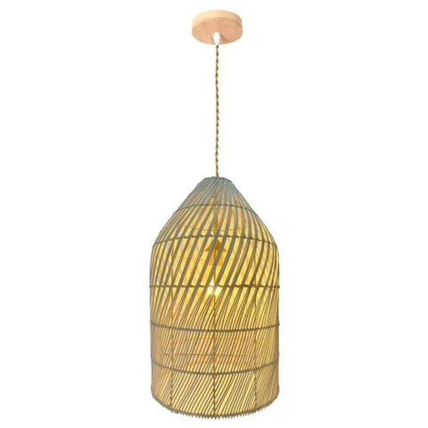 Pendente Gambier Fibra Natural Ratan D30xa50cm 1xe27 Gmh
