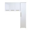 Lavanderia Modulada Jundiaí 1 Armário Multiuso e Armário Aéreo Branco Kaiki Móveis - 2