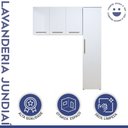 Ver imagem 5 de Lavanderia Modulada Jundiaí 1 Armário Multiuso e Armário Aéreo Branco Kaiki Móveis