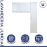 Lavanderia Modulada Jundiaí 1 Armário Multiuso e Armário Aéreo Branco Kaiki Móveis - 5