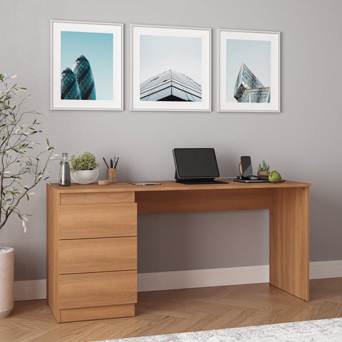 Escrivaninha Mesa Escritório 163cm 3 Gavetas Hera CabeCasa MadeiraOriginals
