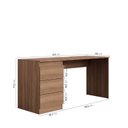 Ver imagem 2 de Escrivaninha Planejada Mesa Escritório Hera 3 Gavetas 163cm CabeCasa MadeiraOriginals Louro Marrom