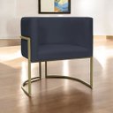 Ver imagem 2 de Poltrona Decorativa para Sala Recepção Luna Suede Base Ferro Champagne