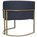 Ver imagem 7 de Poltrona Decorativa para Sala Recepção Luna Suede Base Ferro Champagne