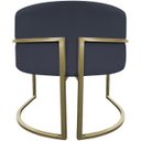 Ver mais imagens de Poltrona Decorativa para Sala Recepção Luna Suede Base Ferro Champagne