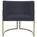 Ver imagem 5 de Poltrona Decorativa para Sala Recepção Luna Suede Base Ferro Champagne
