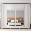 Ver imagem 3 de Guarda Roupa Casal Grande 6 Portas 4 Espelhos Branco Moon