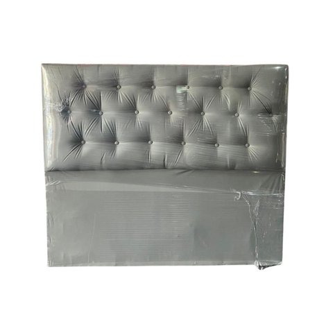 Cabeceira de Cama Box Casal: Corino Cinza