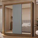 Ver imagem 1 de Guarda-roupa Casal 3 Portas de Correr com Espelhos 2 Gavetas Rustic/cinza Sublime Madesa