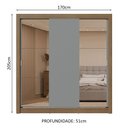 Ver imagem 4 de Guarda-roupa Casal 3 Portas de Correr com Espelhos 2 Gavetas Rustic/cinza Sublime Madesa