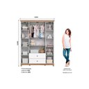 Ver imagem 4 de Quarto de Bebê Completo Aconchego 3 Peças (1 Guarda Roupa + 1 Berço + 1 Cômoda) Qi80 Branco/