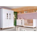 Ver imagem 1 de Quarto de Bebê Completo Aconchego 3 Peças (1 Guarda Roupa + 1 Berço + 1 Cômoda) Qi80 Branco/