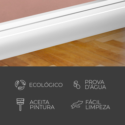 Rodapé Poliestireno 15cm Frisado Branco 2m Rm Decor - 5