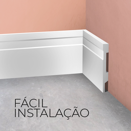 Rodapé Poliestireno 15cm Frisado Branco 2m Rm Decor - 2