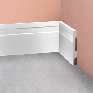 Rodapé Poliestireno 15cm Frisado Branco 2m Rm Decor