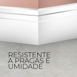 Rodapé Poliestireno 15cm Frisado Branco 2m Rm Decor - 3