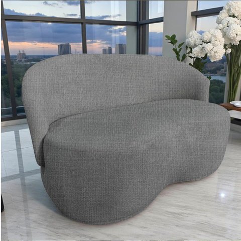 Namoradeira Decorativa Beatriz Orgânica Linho Cinza