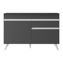 Ver imagem 3 de Balcão Cozinha 120cm 2 Portas 1 Gaveta Veneza Multimóveis V3680 Preto/branco
