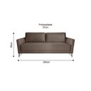 Ver imagem 3 de Sofa 3 Lugares 200cm Veludo Pes Aco Nikos