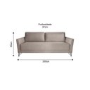 Ver imagem 3 de Sofa 3 Lugares 200Cm Veludo Pes Aco Nikos