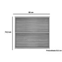 Ver imagem 2 de Armário Aéreo P/ Cozinha Sauvignon C/ 2 Portas Ripadas 80cm Amendoa - Ronipa