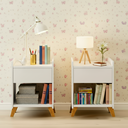 Ver imagem 1 de Kit 2 Mesa de Cabeceira para Quarto com Gaveta Decoração Pés Nicho