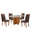 Ver imagem 2 de Mesa de Jantar Olímpia 120 cm Tampo MDF Vidro Canto Copo com 4 Cadeiras Aline