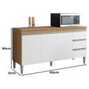 Ver imagem 2 de Balcão de Cozinha com Tampo 160cm e Armário Aéreo Andreia Amêndoa Branco - Ajl