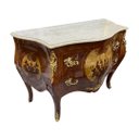 Ver imagem 3 de Cômoda Clássica Marchetada com 2 Gavetas e Tampo em Mármore 86x120x56cm