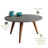 Mesa de Centro Redonda Decorativa Áquila Pés Palito Cinza - CasaePoltrona - 4