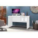 Ver imagem 1 de Mesa / Escrivaninha TAUR Para Computador 1.20m 2 Gavetas sendo um Com Chave e Puxadores Cromados Cor