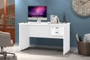 Ver imagem 1 de Mesa / Escrivaninha TAUR Para Computador 1.20m 2 Gavetas sendo um Com Chave e Puxadores Cromados Cor