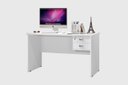 Ver imagem 2 de Mesa / Escrivaninha TAUR Para Computador 1.20m 2 Gavetas sendo um Com Chave e Puxadores Cromados Cor