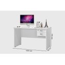 Ver imagem 3 de Mesa / Escrivaninha TAUR Para Computador 1.20m 2 Gavetas sendo um Com Chave e Puxadores Cromados Cor