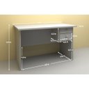 Ver imagem 4 de Mesa / Escrivaninha TAUR Para Computador 1.20m 2 Gavetas sendo um Com Chave e Puxadores Cromados Cor