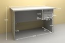 Ver imagem 4 de Mesa / Escrivaninha TAUR Para Computador 1.20m 2 Gavetas sendo um Com Chave e Puxadores Cromados Cor