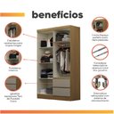 Ver imagem 5 de Guarda Roupas Solteiro 4 Portas 2 Gavetas Malta Luciane