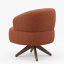 Ver imagem 5 de Poltrona Decorativa Chair Linho Ferrugem Tramado Premium Giratória Sala Dekorien