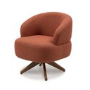 Ver imagem 1 de Poltrona Decorativa Chair Linho Ferrugem Tramado Premium Giratória Sala Dekorien
