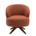 Ver imagem 4 de Poltrona Decorativa Chair Linho Ferrugem Tramado Premium Giratória Sala Dekorien