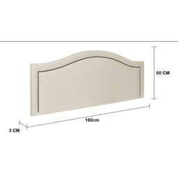 Cabeceira Queen Provençal Luxo Estofada 160x60 - Suede Bege - Tachas Fume - 2