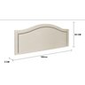 Cabeceira Queen Provençal Luxo Estofada 160x60 - Suede Bege - Tachas Fume - 2