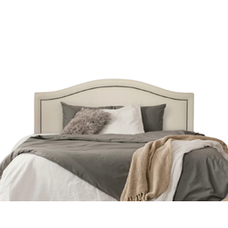 Cabeceira Queen Provençal Luxo Estofada 160x60 - Suede Bege - Tachas Fume - 1