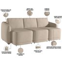 Ver imagem 4 de Sofá Cama para Sala de Estar 3 Lugares 276cm Montserrat K01 Linho Bege - Lyam Decor