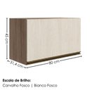 Ver imagem 3 de Armario Aereo Basculante MDF 80 cm Kali 166801 Carvalho Toq Bianco Nicioli