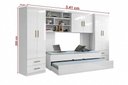 Ver imagem 6 de Jogo de Quarto Chiara 5 Peças - Roupeiro 2 Portas, Módulo Aéreo e Cama com Auxiliar - Branco -