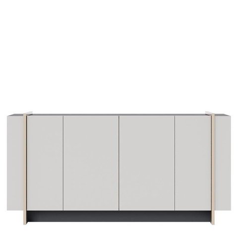 Buffet Aparador Copacabana 4 Portas Off White/nogueira Real/preto/dourado - Colibri