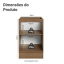 Ver imagem 2 de Balcão de Cozinha 50 cm 1 Porta (sem Tampo) Rustic/Preto Lux Madesa