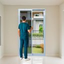 Ver mais imagens de Porta de Correr com Tela Mosquiteira 200x215cm Vidro Temperado 6cm Fábrica do Alumínio