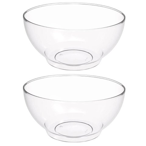 Kit 2 Tigelas 3,1l Transparente Redondas 23x10cm Salada Sobremesa Travessa Servir Crippa